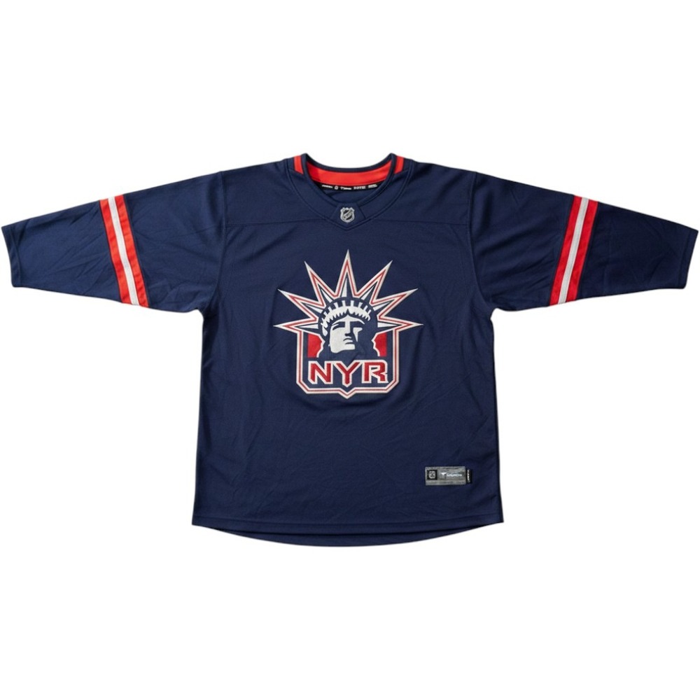 Fanatics NHL New York Rangers Lady Liberty Jersey Mens  Navy Blue NHL Shield 2XL